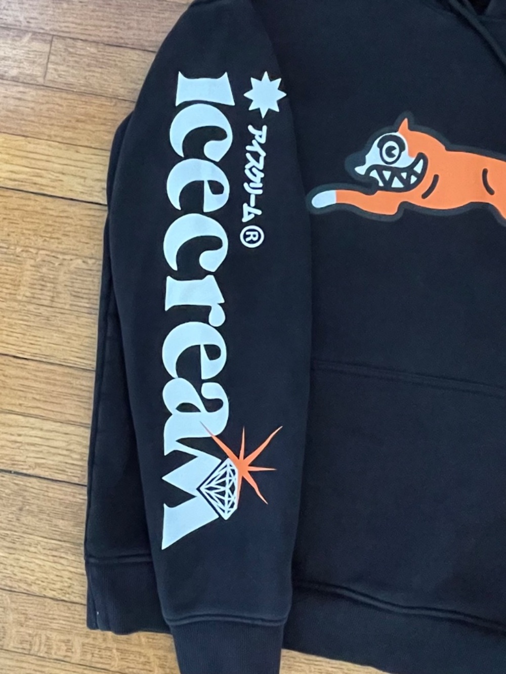 ICECREAM Running Dog Graphic Japanese Sleeve Print Hoodie - Picture 5 of 9
